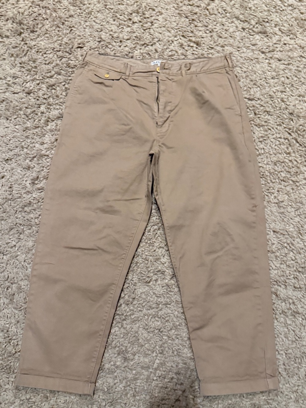 Alex Mill Men's Khaki Pleated Chino Pants 34 Waist
